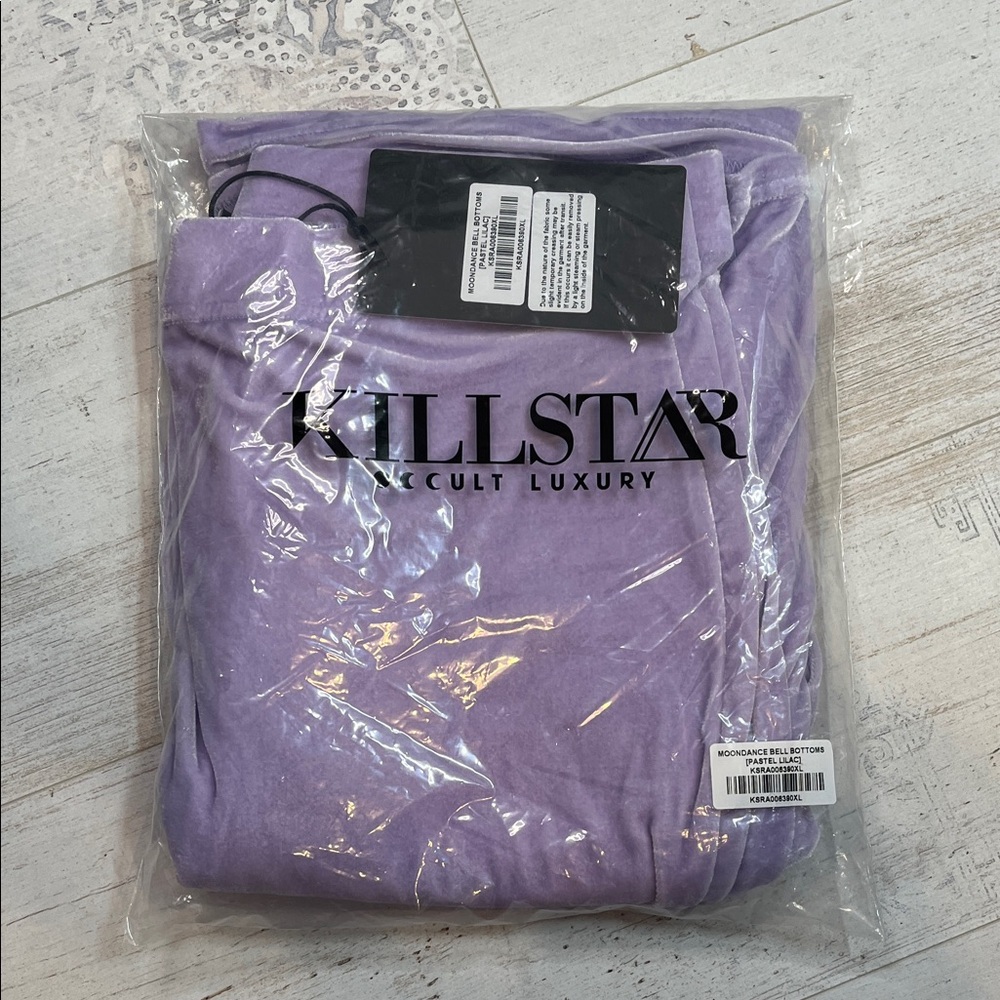 Killstar Pastel Lilac Moondance Bell Bottom Pants Size XL - Picture 7 of 10